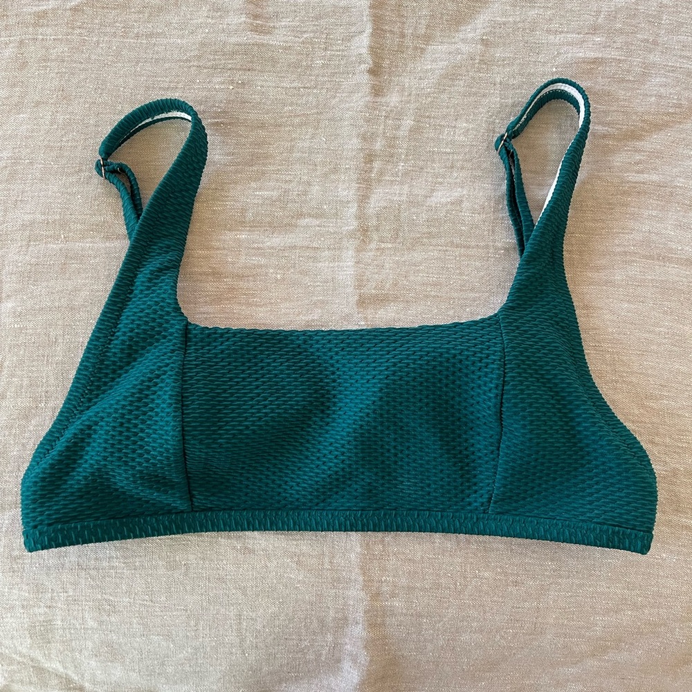 Emerald Green Textured Bikini Top